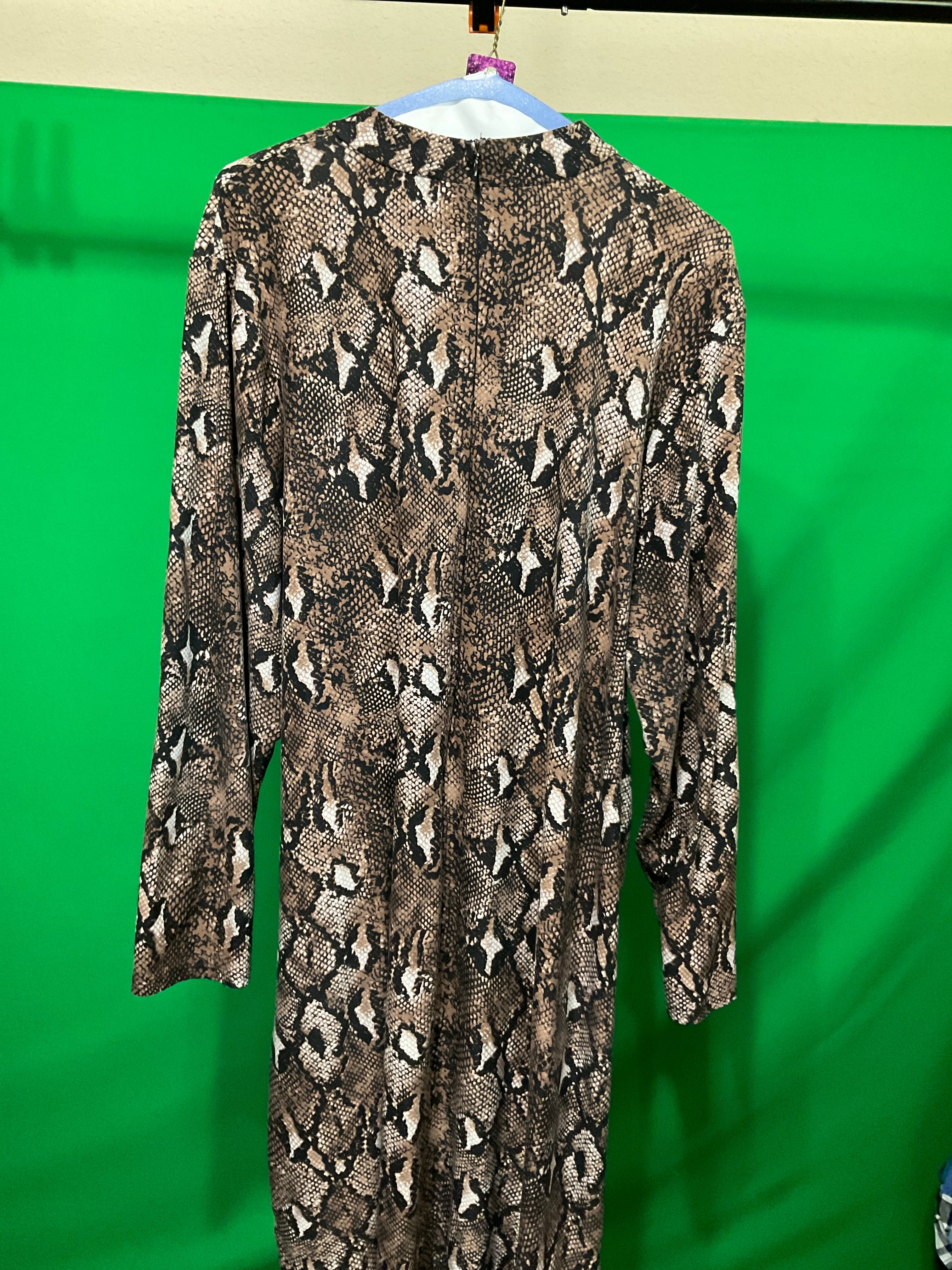 Fierce & Flowing Snakeskin High-Neck Midi