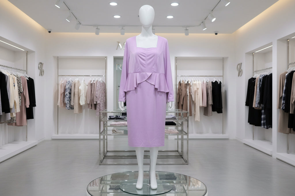 Elegant Lavender Peplum Sheath Dress