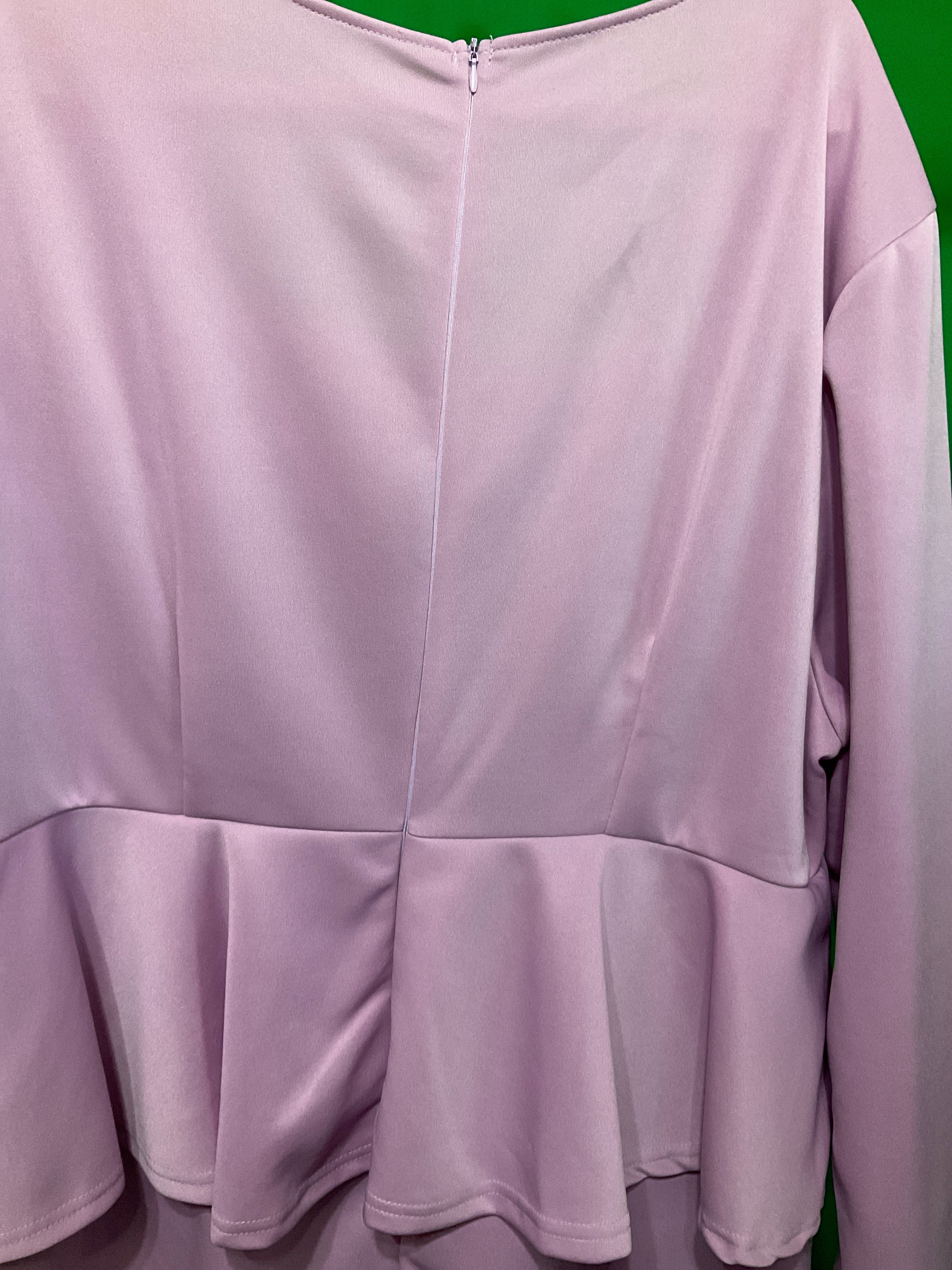 Elegant Lavender Peplum Sheath Dress