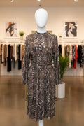 Fierce & Flowing Snakeskin High-Neck Midi