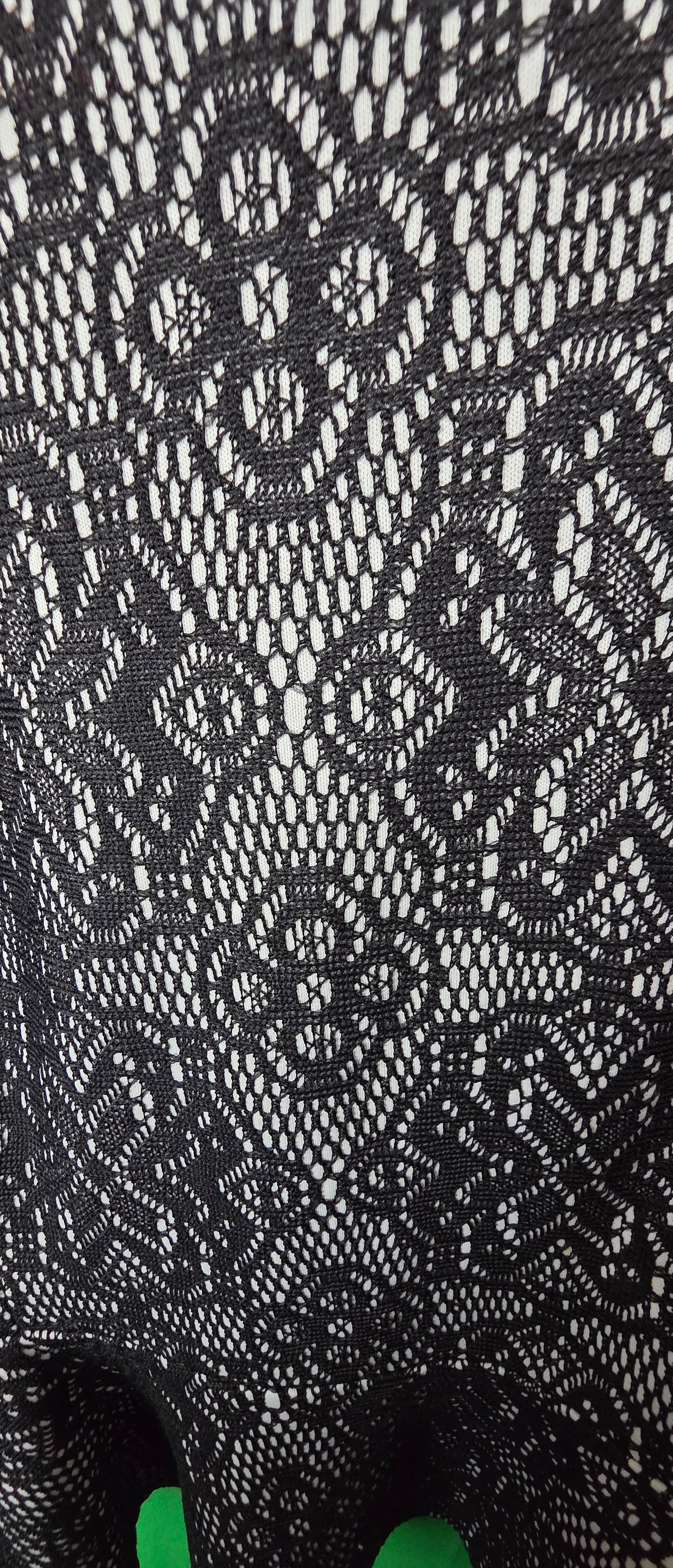 Ashley Stewart Lace Peplum Blouse 3/4 Sleeve Scoop Neck Black White Lined