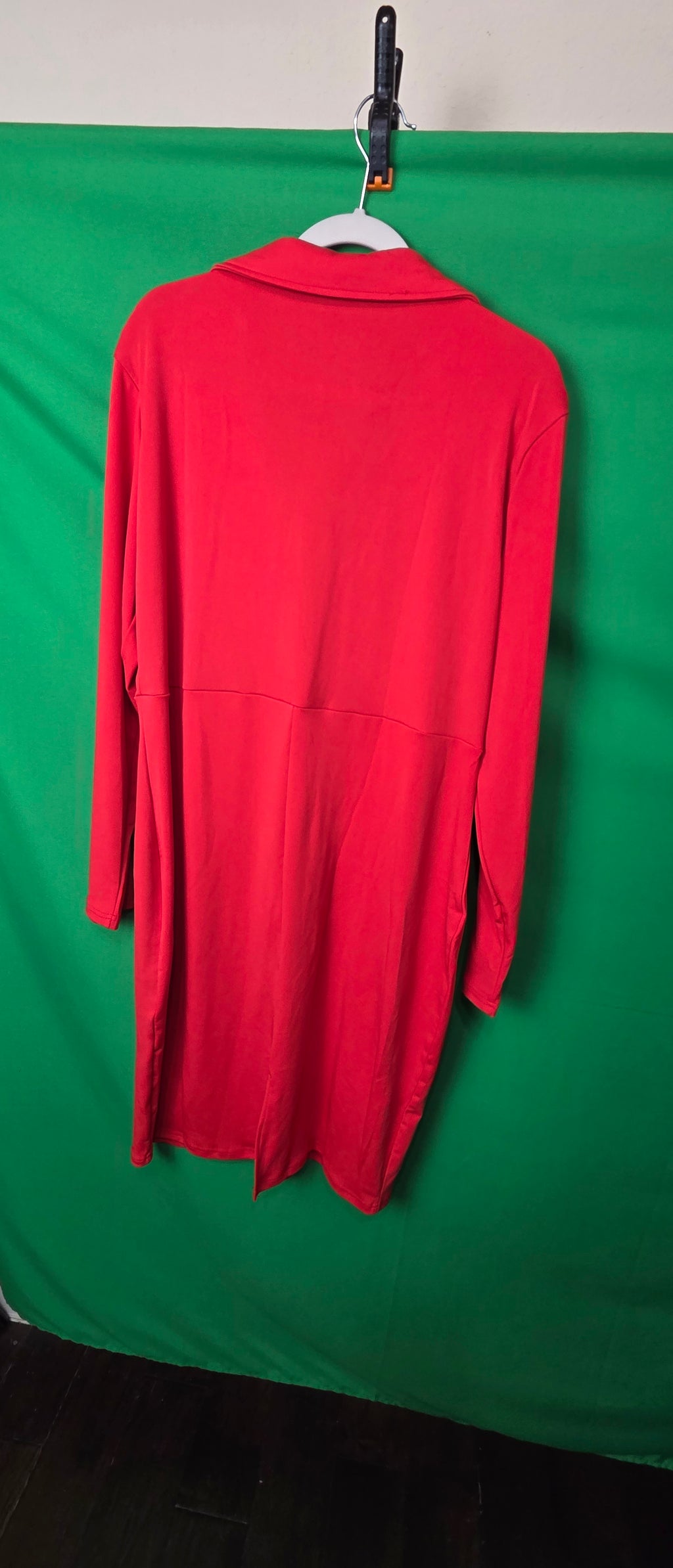 Vibrant Crimson Double-Breasted Blazer Dress