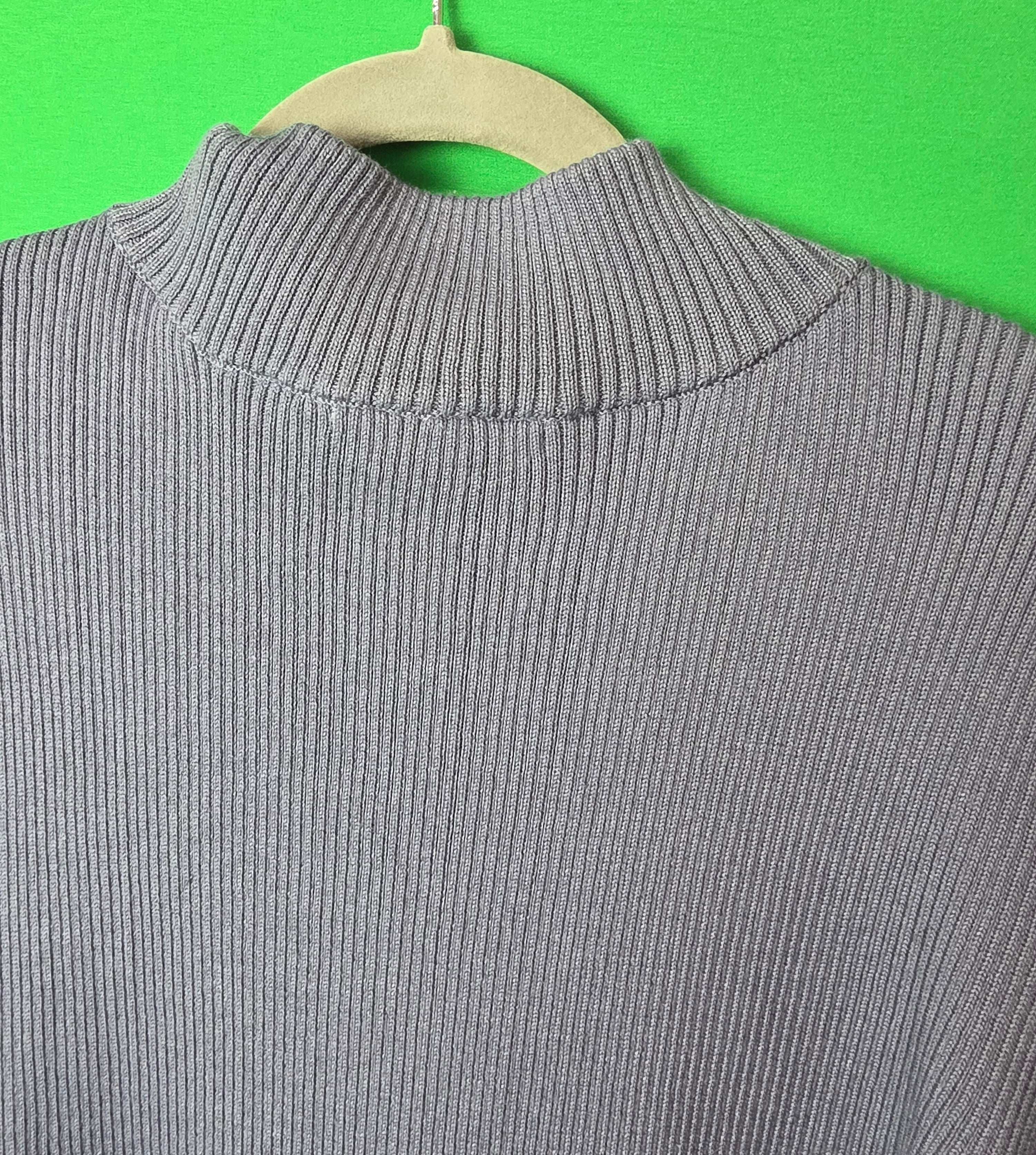 Chic Periwinkle Ribbed Knit Full-Zip Cardigan – Mock Neck Long Sleeve Sweater