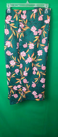 Bold Floral Leopard Print Pencil Skirt – Teal, Pink & Orange High-Waisted Midi