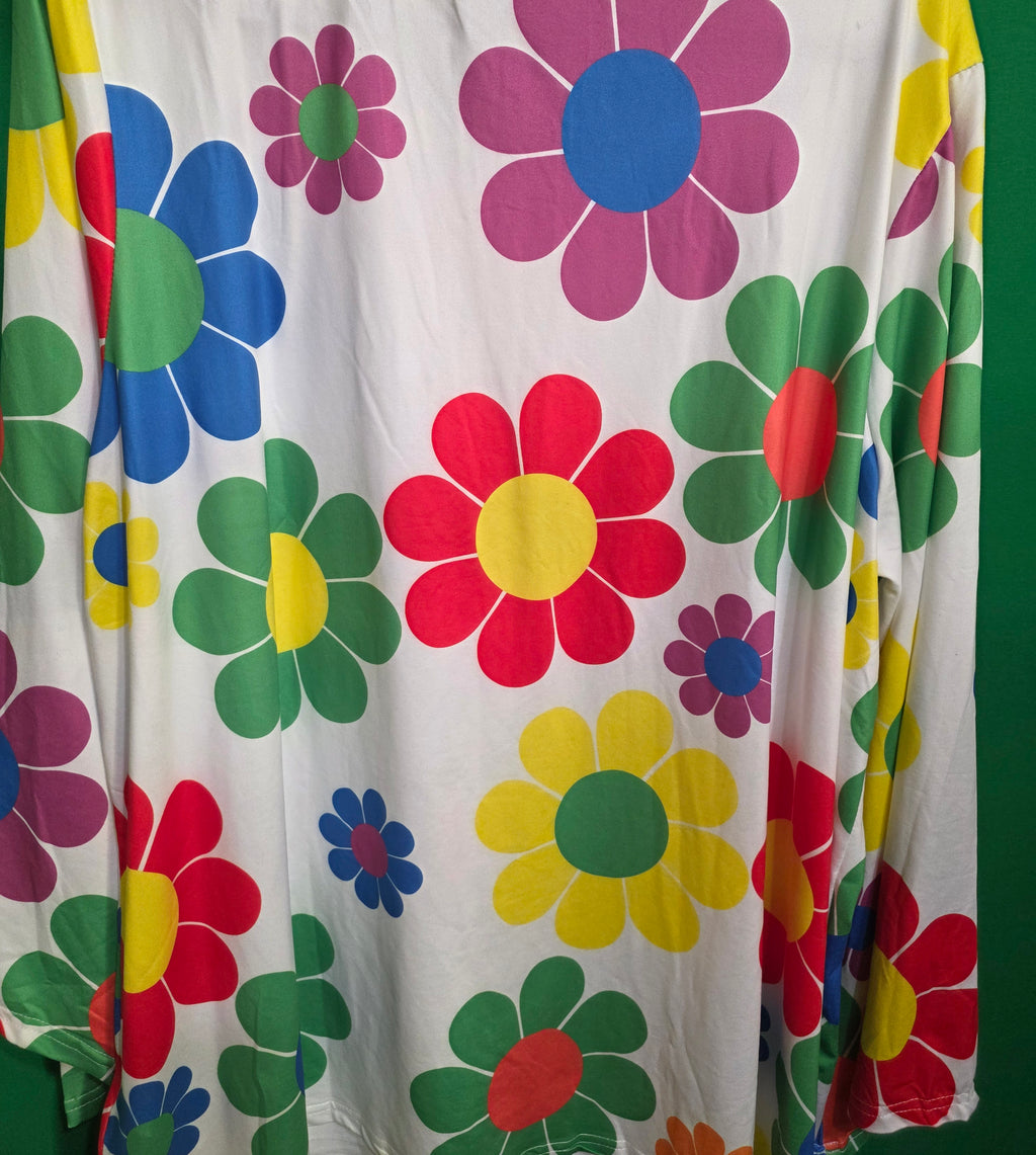 Retro Multi-Color Floral Long Sleeve Top