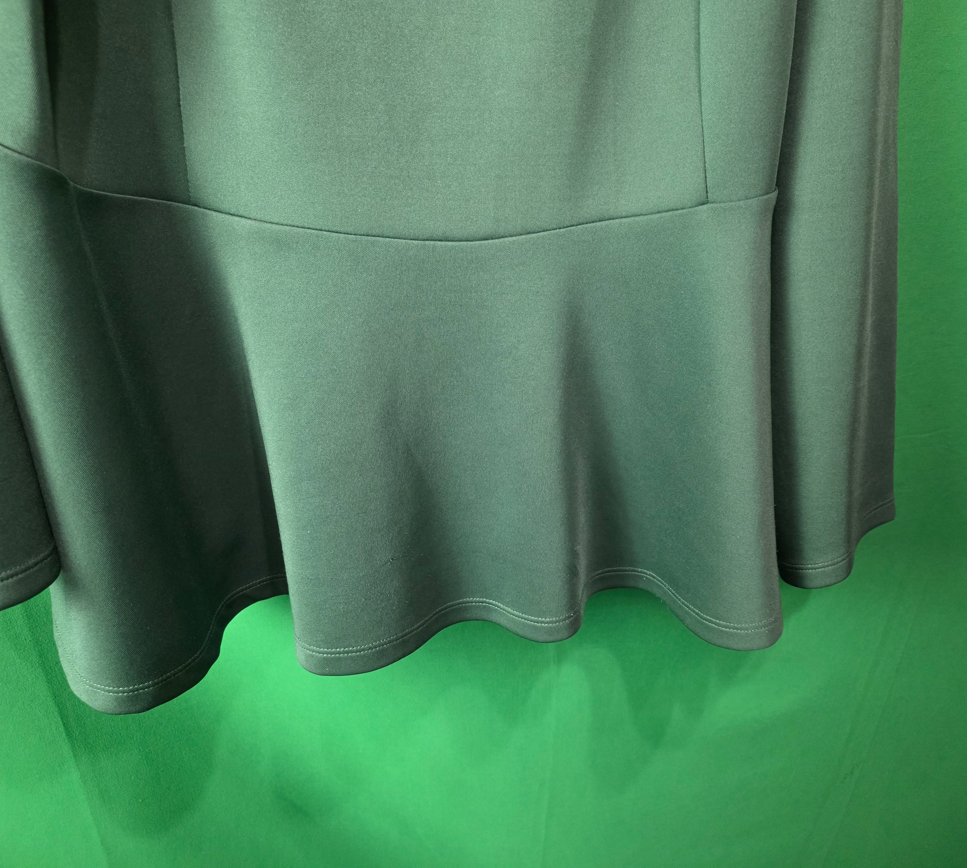 Ashley Stewart Hunter Green Rosette Peplum Top - Plus Size 22/24 - Long Sleeve