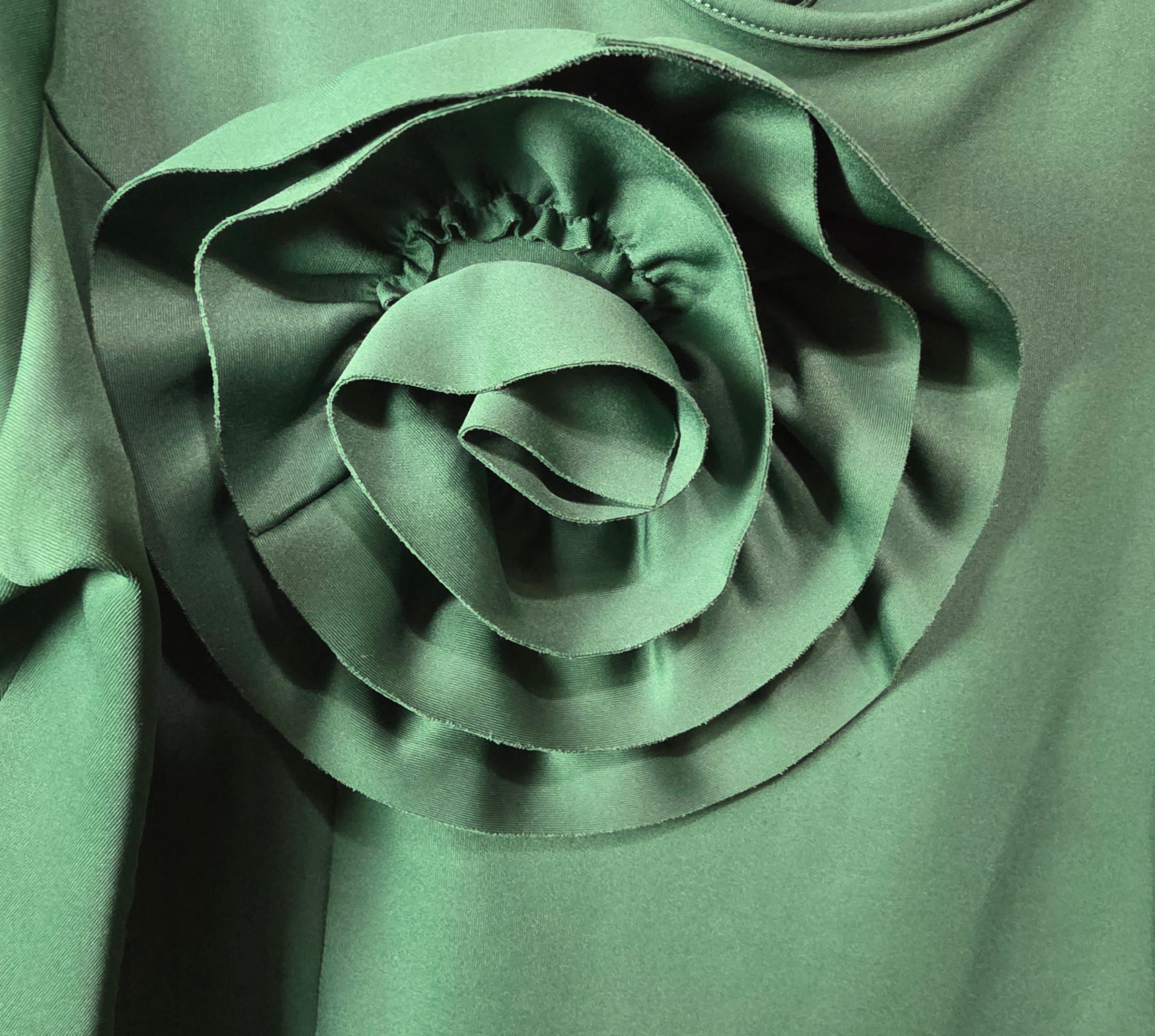 Ashley Stewart Hunter Green Rosette Peplum Top - Plus Size 22/24 - Long Sleeve