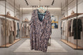 Women's Scoop Neck Leopard Print Dress - 3/4 Sleeve Business Casual