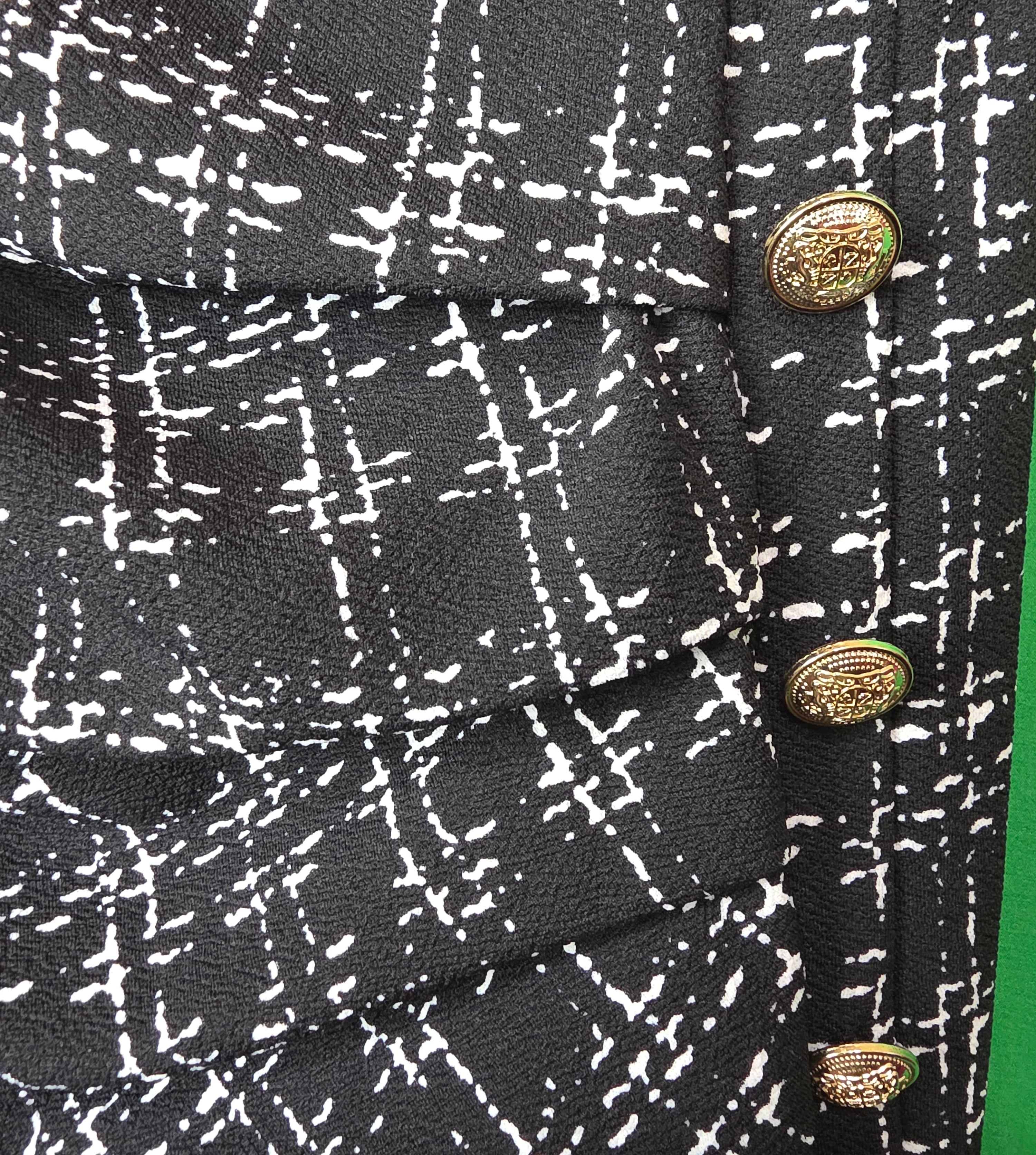 Chic Textured Tweed Ruched Pencil Skirt with Gold Buttons